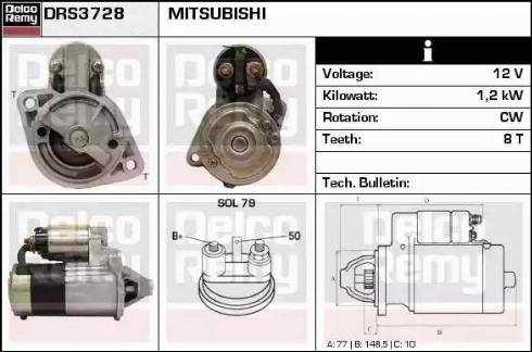 Remy DRS3728 - Стартер www.autospares.lv