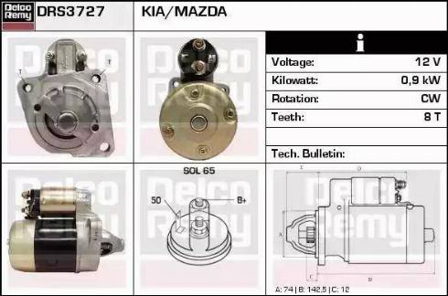 Remy DRS3727 - Starteris autospares.lv