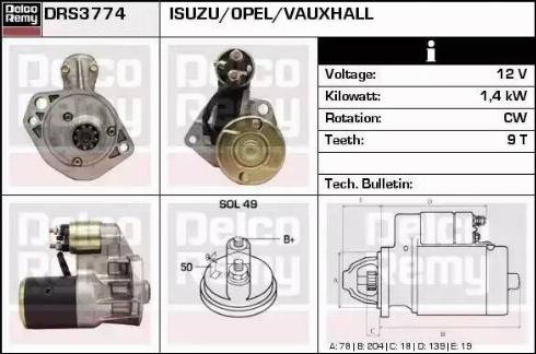 Remy DRS3774 - Starteris autospares.lv