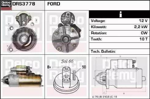 Remy DRS3778 - Starteris autospares.lv