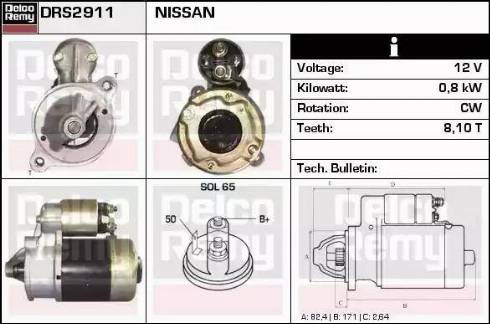 Remy DRS2911 - Стартер www.autospares.lv