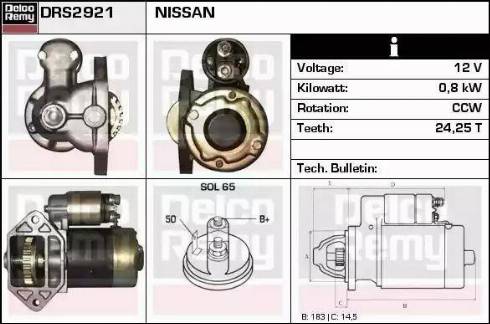 Remy DRS2921 - Стартер www.autospares.lv