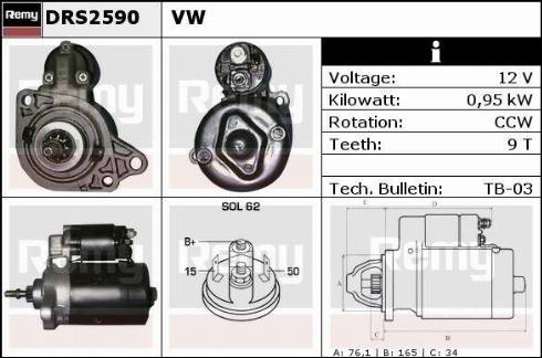 Remy DRS2590X - Starter www.autospares.lv