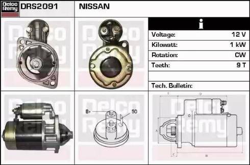 Remy DRS2091 - Стартер www.autospares.lv