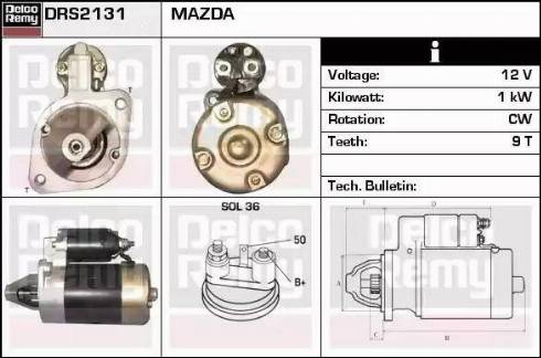 Remy DRS2131 - Стартер www.autospares.lv