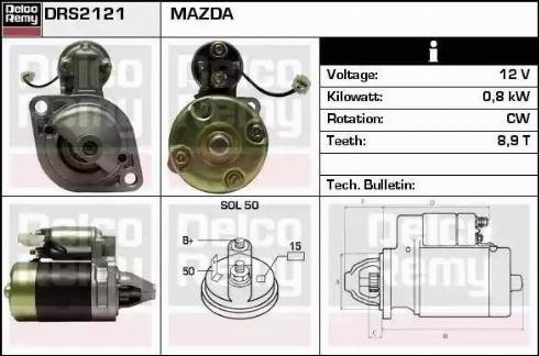 Remy DRS2121 - Стартер www.autospares.lv