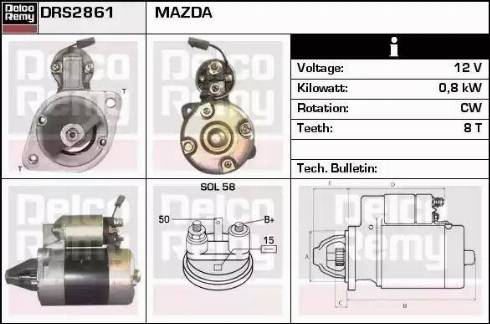 Remy DRS2861 - Стартер www.autospares.lv