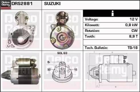 Remy DRS2881 - Starter www.autospares.lv