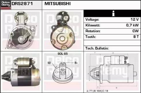 Remy DRS2871 - Starteris www.autospares.lv