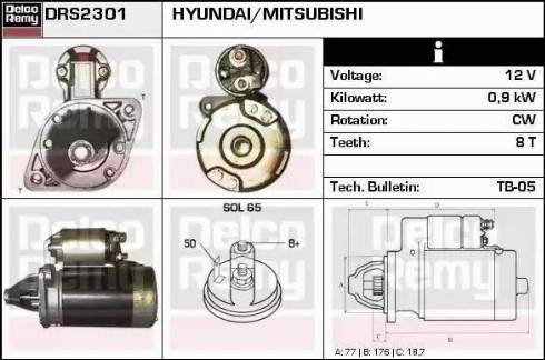 Remy DRS2301 - Starteris www.autospares.lv