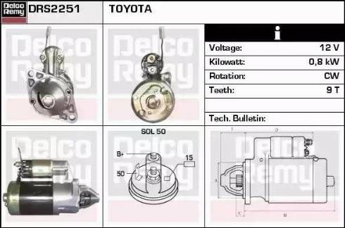 Remy DRS2251 - Стартер www.autospares.lv