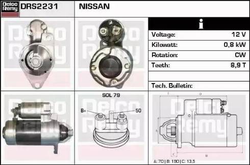 Remy DRS2231 - Starter www.autospares.lv