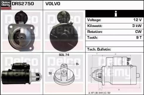 Remy DRS2750 - Starteris www.autospares.lv