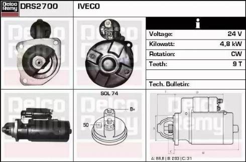 Remy DRS2700 - Starter www.autospares.lv