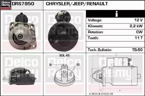 Remy DRS7950 - Starteris autospares.lv