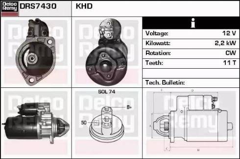 Remy DRS7430 - Стартер www.autospares.lv