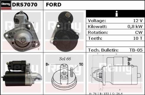 Remy DRS7070X - Starter www.autospares.lv