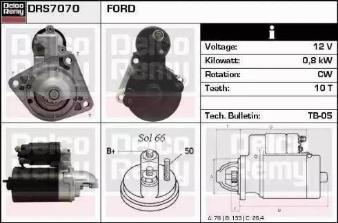 Remy DRS7070N - Starteris autospares.lv