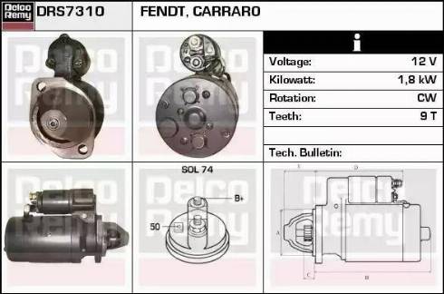 Remy DRS7310 - Стартер www.autospares.lv