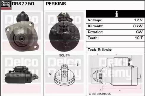 Remy DRS7750 - Стартер www.autospares.lv