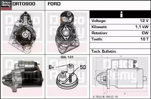 Remy DRT0900 - Starter www.autospares.lv