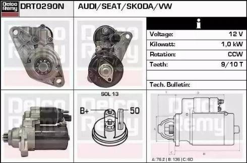 Remy DRT0290N - Starteris www.autospares.lv