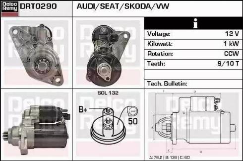 Remy DRT0290 - Стартер www.autospares.lv