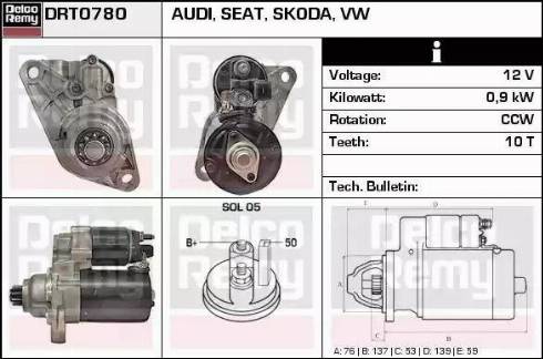 Remy DRT0780 - Starteris autospares.lv