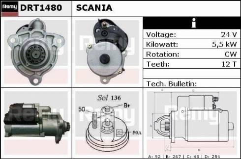 Remy DRT1480N - Starteris www.autospares.lv