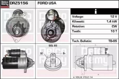 Remy DRZ5156 - Starteris www.autospares.lv