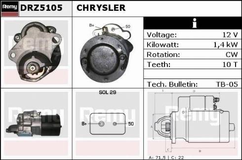 Remy DRZ5105 - Starteris autospares.lv