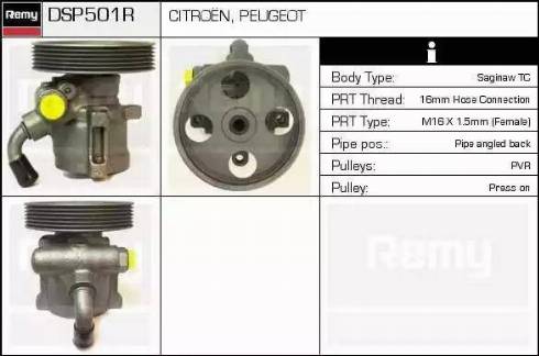 Remy DSP501R - Hidrosūknis, Stūres iekārta www.autospares.lv