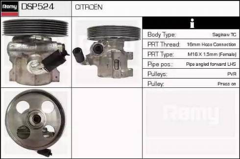 Remy DSP524 - Hidrosūknis, Stūres iekārta www.autospares.lv