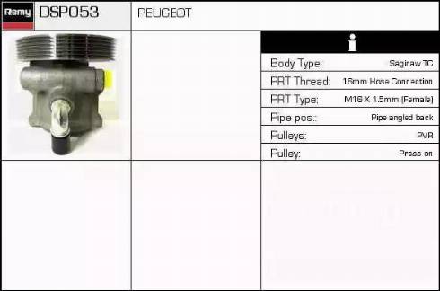 Remy DSP053 - Hidrosūknis, Stūres iekārta www.autospares.lv