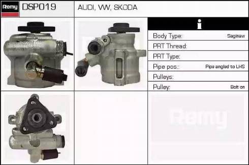 Remy DSP019 - Hidrosūknis, Stūres iekārta www.autospares.lv