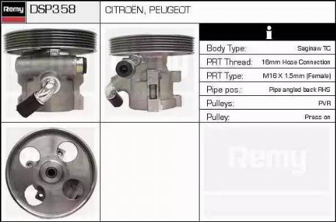 Remy DSP358 - Hidrosūknis, Stūres iekārta www.autospares.lv