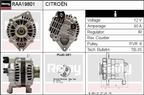 Remy RAA19801 - Alternator www.autospares.lv