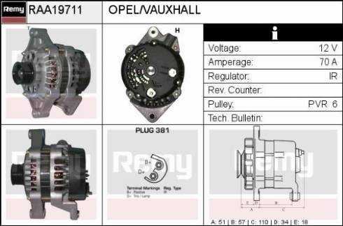 Remy RAA19711 - Ģenerators www.autospares.lv