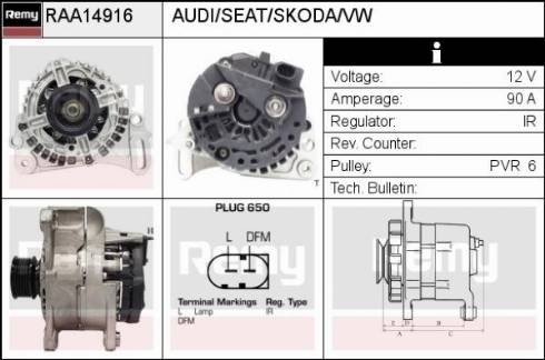 Remy RAA14916 - Ģenerators autospares.lv