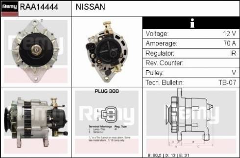 Remy RAA14444 - Alternator www.autospares.lv