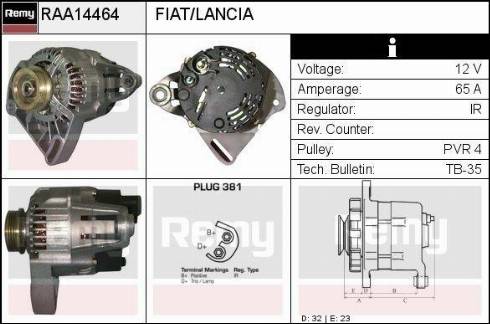 Remy RAA14464 - Генератор www.autospares.lv