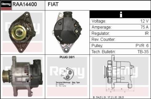 Remy RAA14400 - Генератор www.autospares.lv