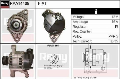 Remy RAA14408 - Alternator www.autospares.lv