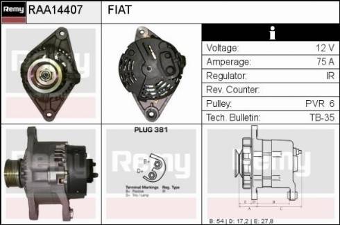 Remy RAA14407 - Ģenerators www.autospares.lv