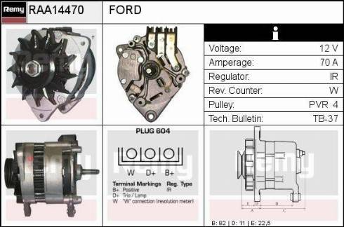 Remy RAA14470 - Генератор www.autospares.lv