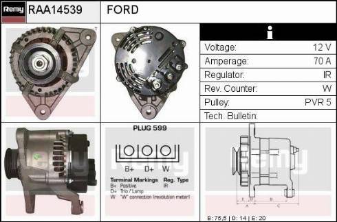 Remy RAA14539 - Alternator www.autospares.lv