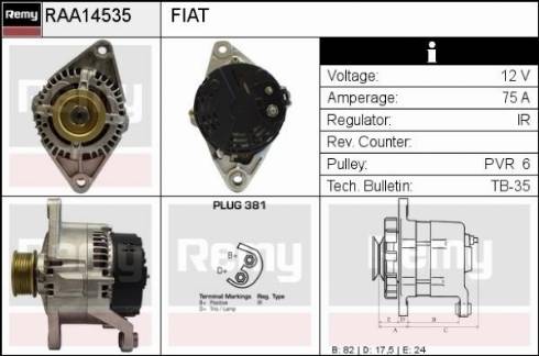 Remy RAA14535 - Alternator www.autospares.lv