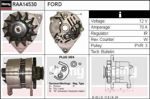 Remy RAA14530 - Генератор www.autospares.lv