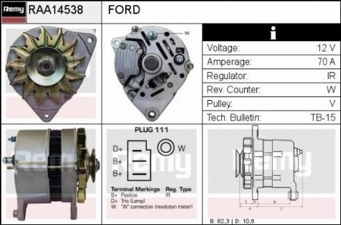 Remy RAA14538 - Alternator www.autospares.lv