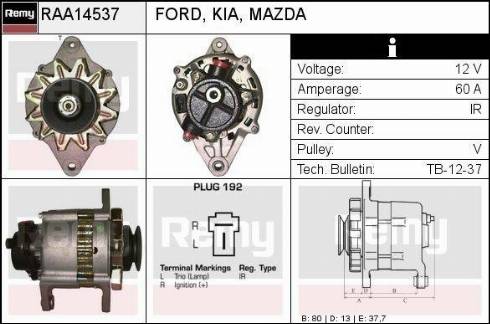 Remy RAA14537 - Ģenerators www.autospares.lv